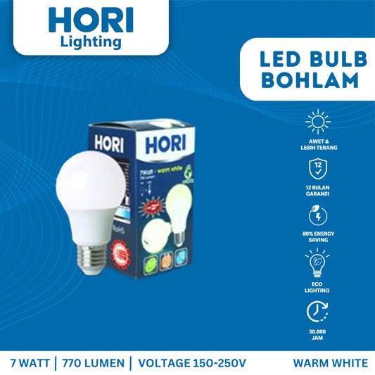HORI Lampu LED Bulb Bohlam 7 Watt - Kuning