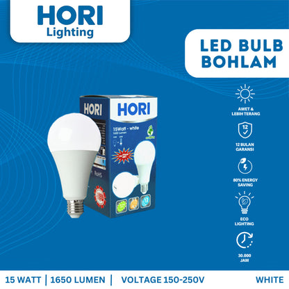 HORI Lampu LED Bulb Bohlam 15 Watt - Putih