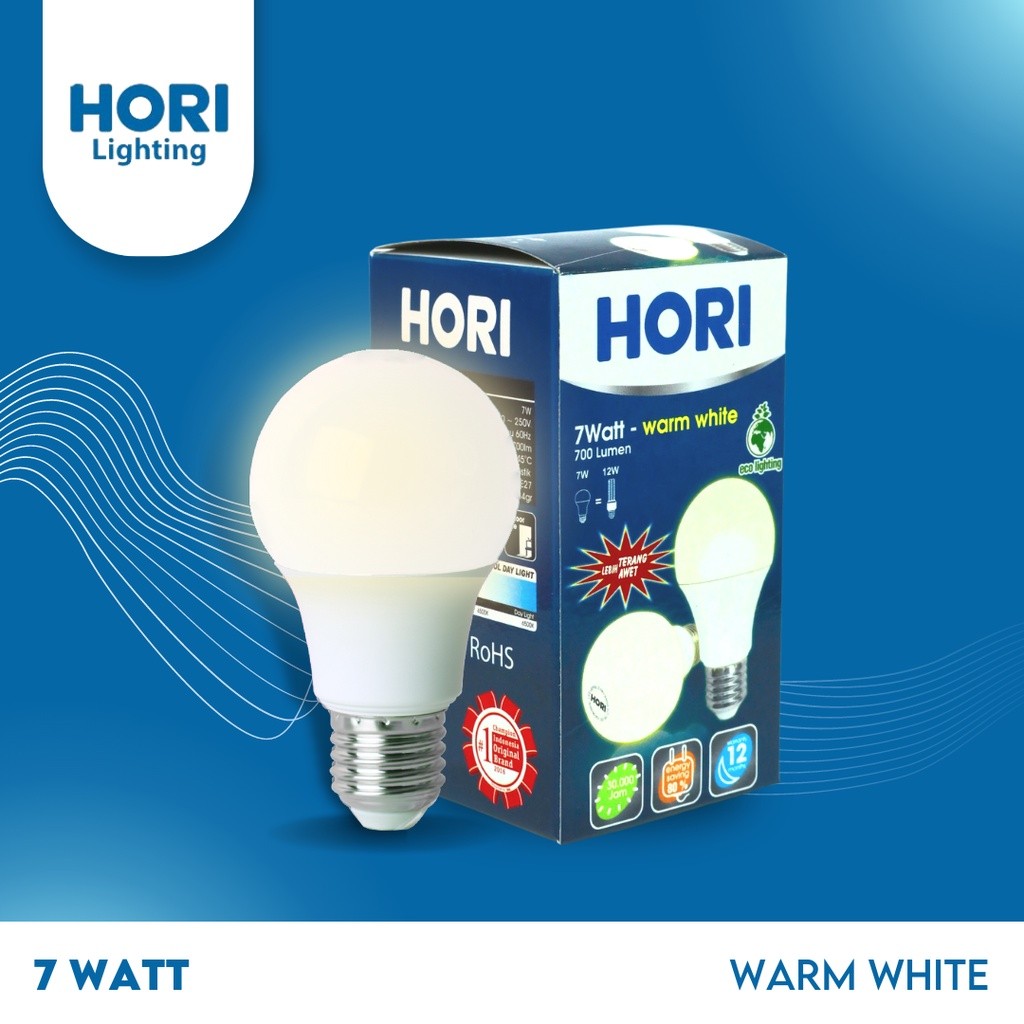 HORI Lampu LED Bulb Bohlam 7 Watt - Kuning