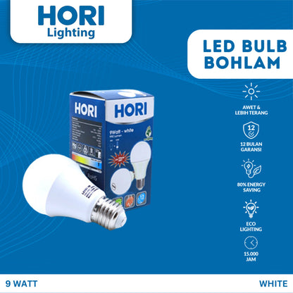 HORI Lampu LED Bulb Bohlam 9 Watt - Putih