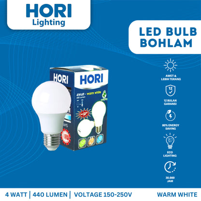 HORI Lampu LED Bulb Bohlam 4 Watt - Kuning