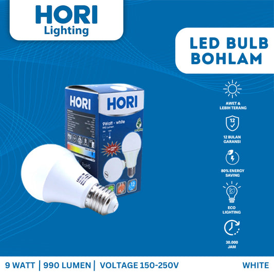 HORI Lampu LED Bulb Bohlam 9 Watt - Kuning