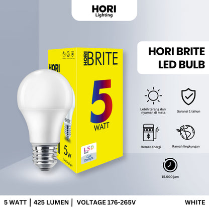 HORI BRITE LED Bulb E27 5 Watt - White