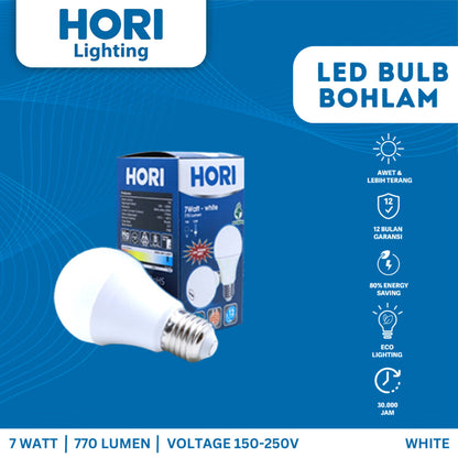 HORI Lampu LED Bulb Bohlam 7 Watt - Putih