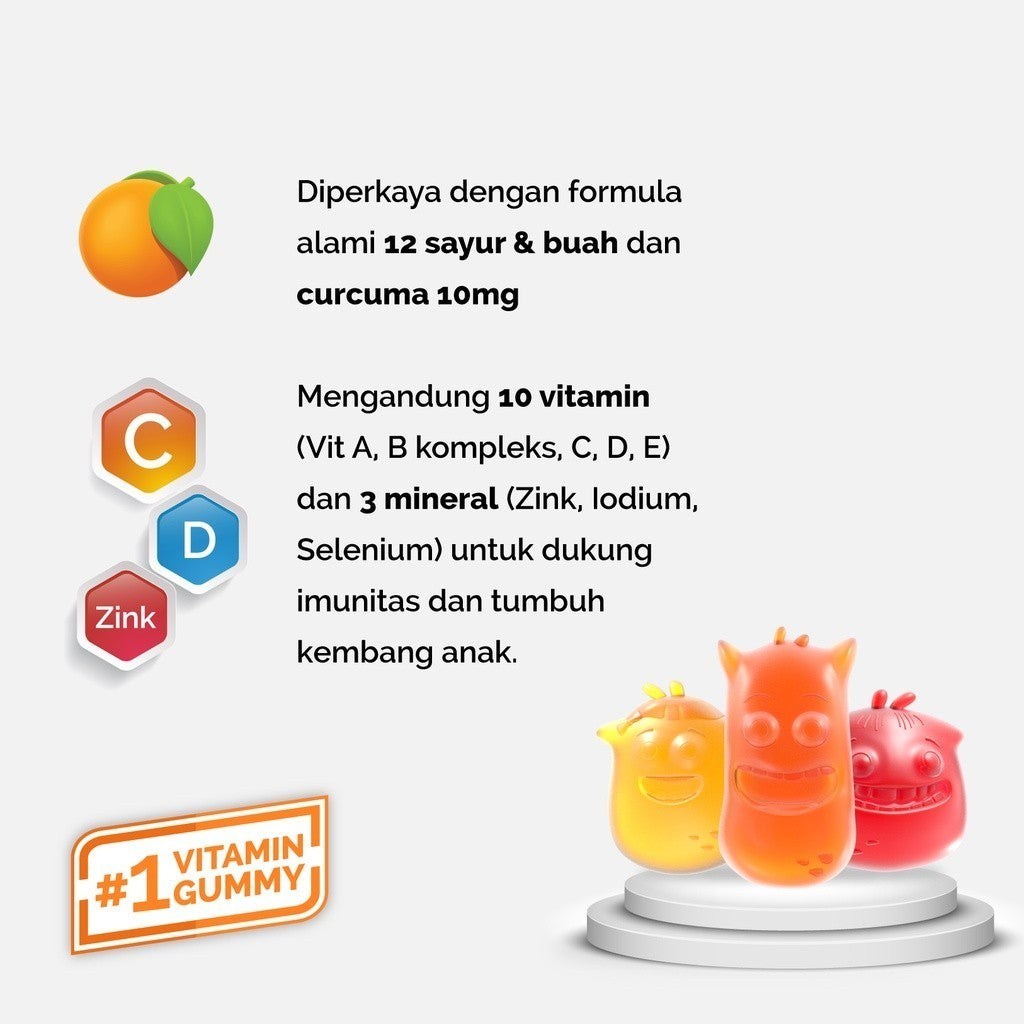 Youvit Multivitamin Gummy Omega-3 Anak 30 Days isi 30pcs (Free Sticker)