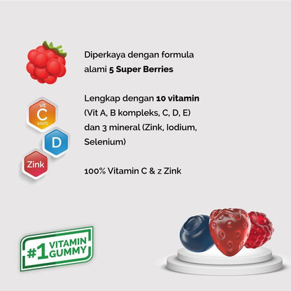Youvit Multivitamin Dewasa 1 Pouch Vit. C, D, Zink & Superberries 30 Days