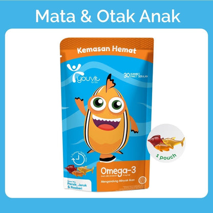 Youvit Multivitamin Gummy Omega-3 Anak 30 Days isi 30pcs (Free Sticker)