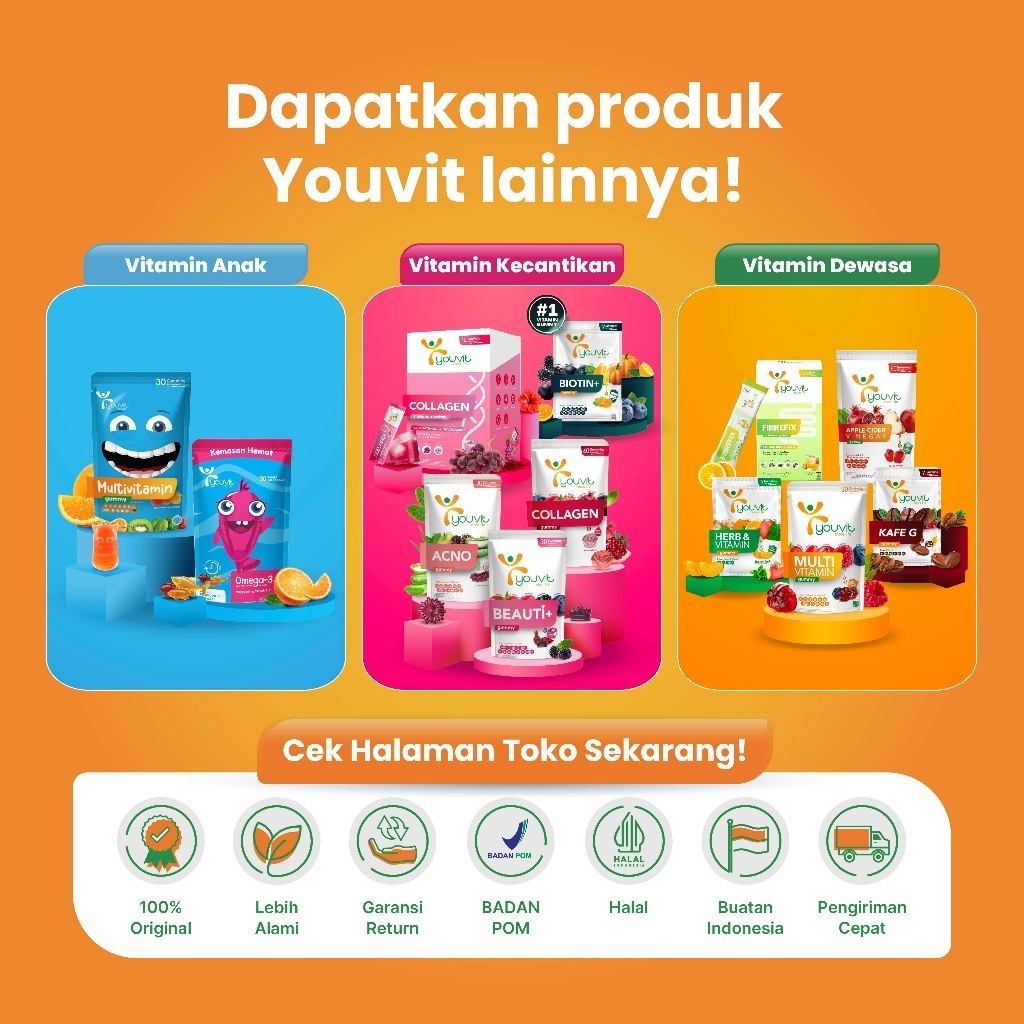 Youvit Curcuma & Vitamin Anak 7 Hari dengan Curcuma, Zink, dan Madu | Meningkatkan Nafsu Makan Anak