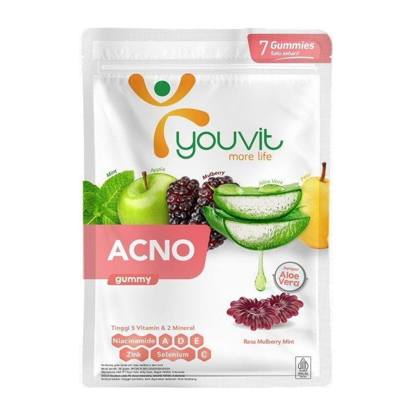 Youvit Acno 1 Sachet dengan Niacinamide, Aloe Vera untuk Jerawat