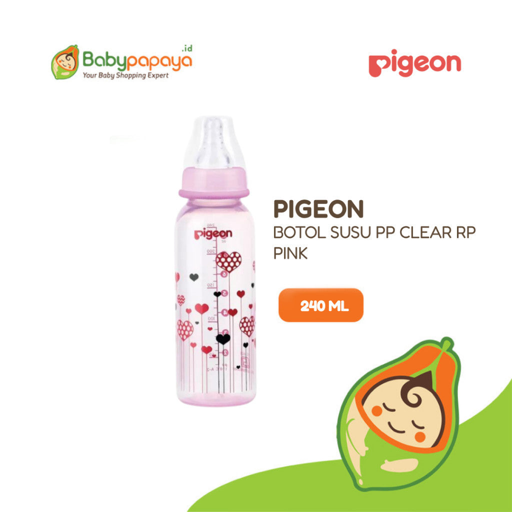 PIGEON Botol Susu PP Clear RP 240Ml w/S-Type Nipple | Botol Susu Bayi