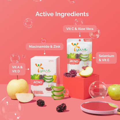 Niacinamide Gummy untuk Anti Jerawat | Youvit AcNO 30 Hari dengan Vitamin A (Alternatif Retinol)