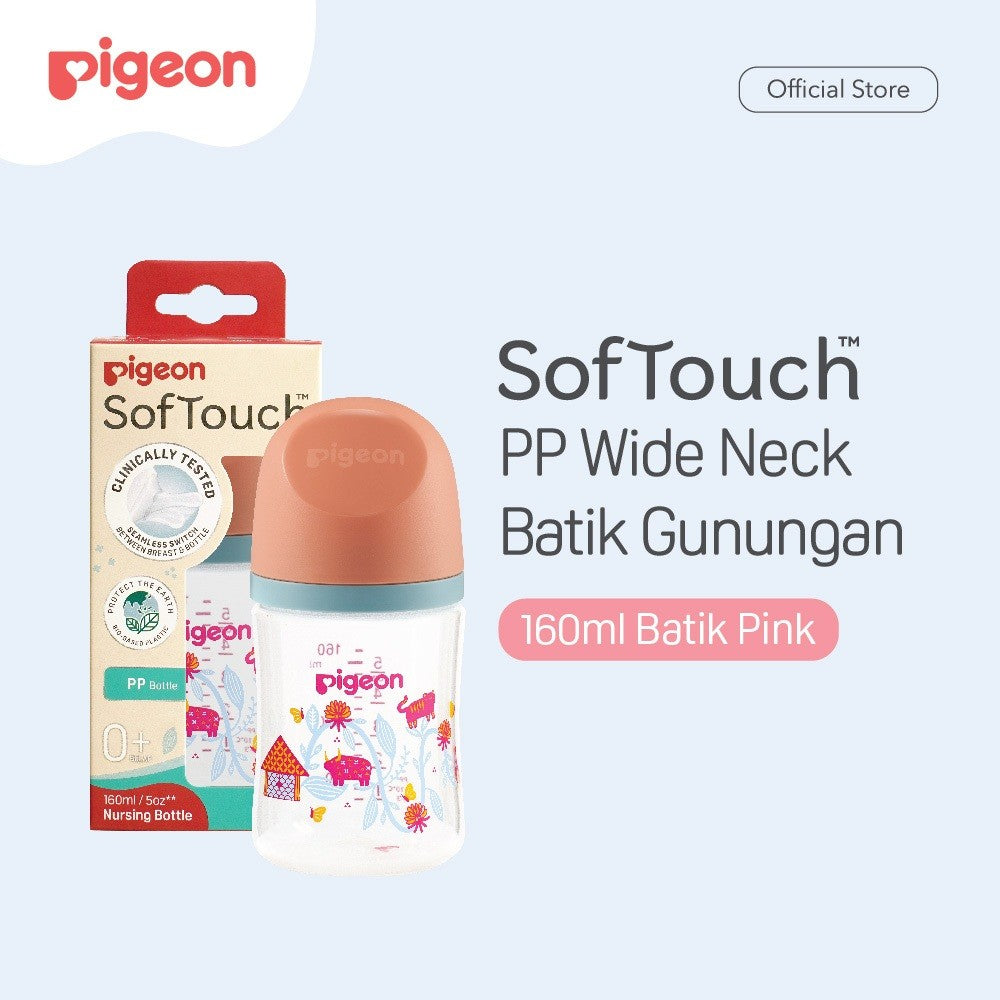 Pigeon Botol BPP Wide Neck Batik Gunungan w/SofTouch Nipple