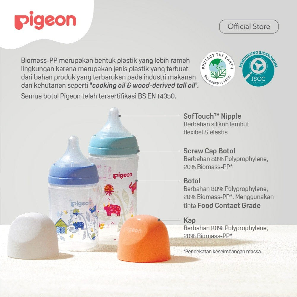 Pigeon Botol BPP Wide Neck Batik Gunungan w/SofTouch Nipple