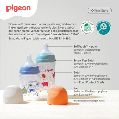 Pigeon Botol BPP Wide Neck Batik Gunungan w/SofTouch Nipple
