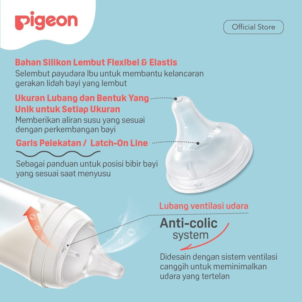 Pigeon Botol BPP Wide Neck Batik Gunungan w/SofTouch Nipple