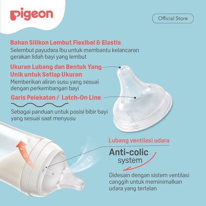 Pigeon Botol BPP Wide Neck Batik Gunungan w/SofTouch Nipple