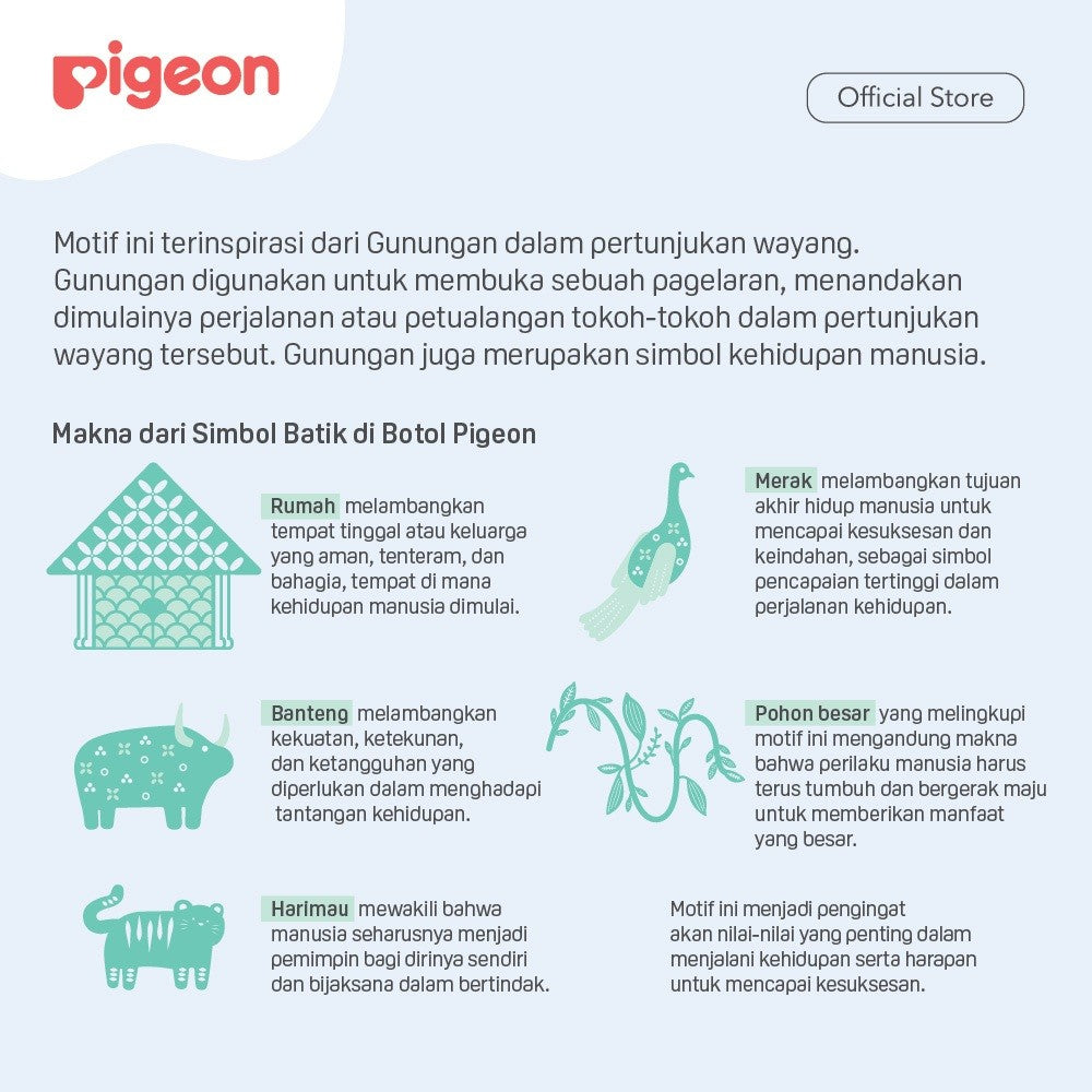 Pigeon Botol BPP Wide Neck Batik Gunungan w/SofTouch Nipple