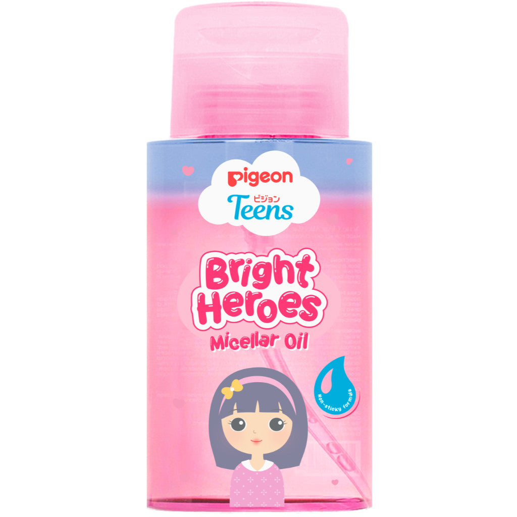 PIGEON TEENS BRIGHT HEROES MICELLAR OIL 100 ML| Micellar Oil Pembersih Wajah Double Cleansing| Skincare & Oil Infused