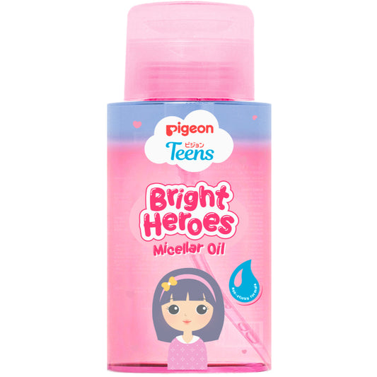 PIGEON TEENS BRIGHT HEROES MICELLAR OIL 100 ML| Micellar Oil Pembersih Wajah Double Cleansing| Skincare & Oil Infused