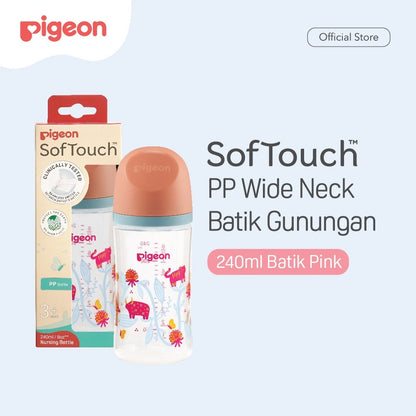 Pigeon Botol BPP Wide Neck Batik Gunungan w/SofTouch Nipple