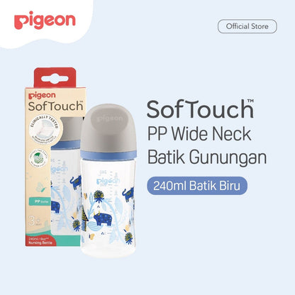 Pigeon Botol BPP Wide Neck Batik Gunungan w/SofTouch Nipple