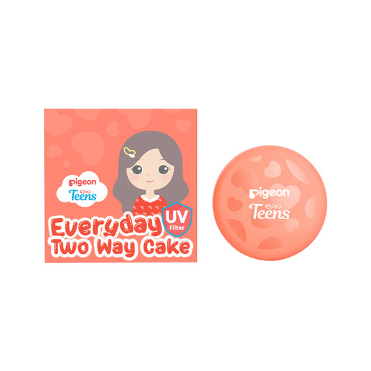 PIGEON TEENS EVERYDAY TWO WAY CAKE + UV FILTER |Bedak Foundation Padat Remaja|Medium To Full Coverage Look