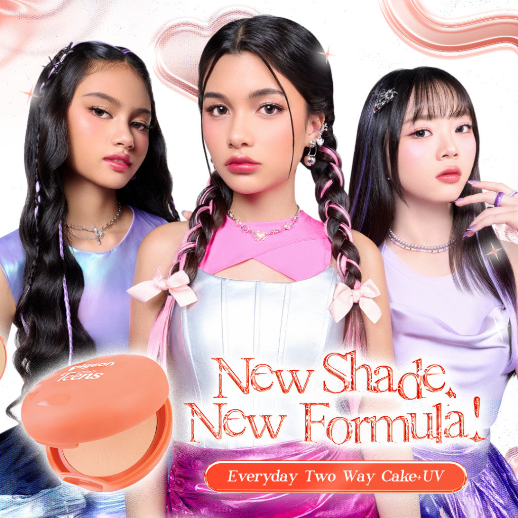 PIGEON TEENS EVERYDAY TWO WAY CAKE + UV FILTER |Bedak Foundation Padat Remaja|Medium To Full Coverage Look