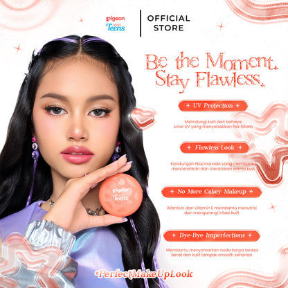 PIGEON TEENS EVERYDAY TWO WAY CAKE + UV FILTER |Bedak Foundation Padat Remaja|Medium To Full Coverage Look