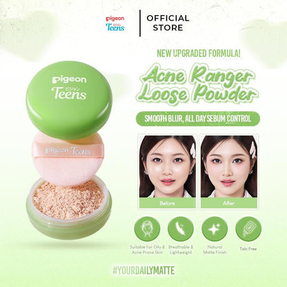 Pigeon Teens Acne Ranger Loose Powder 9gr | Bedak Tabur Remaja |Kulit & Berminyak & Berjerawat |Talc Free