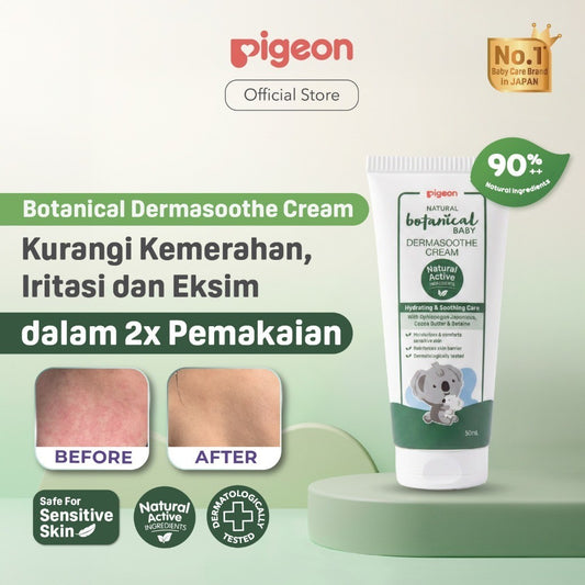 PIGEON DERMASOOTHE CREAM | CALMING CREAM | KRIM CEGAH KEMERAHAN, IRITASI DAN EKSIM | KRIM UNTUK NEWBORN DAN SENSITIF | TERUJI KLINIS | 50 ML