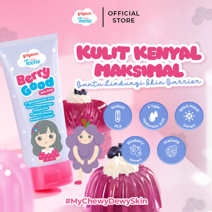 Pigeon Teens Berry Good Jelly Mask 60ml|Skincare Remaja|Melindungi Skin Barrier|Prebiotik & Socium PCA