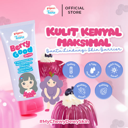 Pigeon Teens Berry Good Jelly Mask 60ml|Skincare Remaja|Melindungi Skin Barrier|Prebiotik & Socium PCA