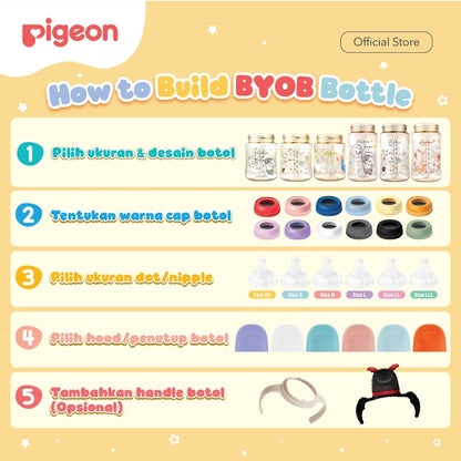 Pigeon BYOB SofTouch Hood - 1pcs Box | Original Asli | Pilih Hood | Pilih Warna | Botol Susu Bayi & Anak | Botol Susu Newborn | Bahan Biomass PP - BPP | Tahan Suhu 120 C | Sparepart Botol