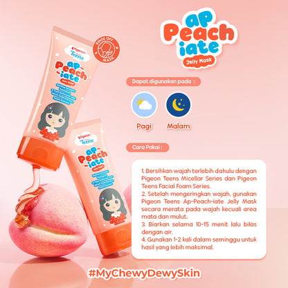 Pigeon Teens A-Peach-iate Jelly Mask 60ml|Skincare Remaja|Menjaga Skin Microbiome|Bacillus Ferment & Panthenol