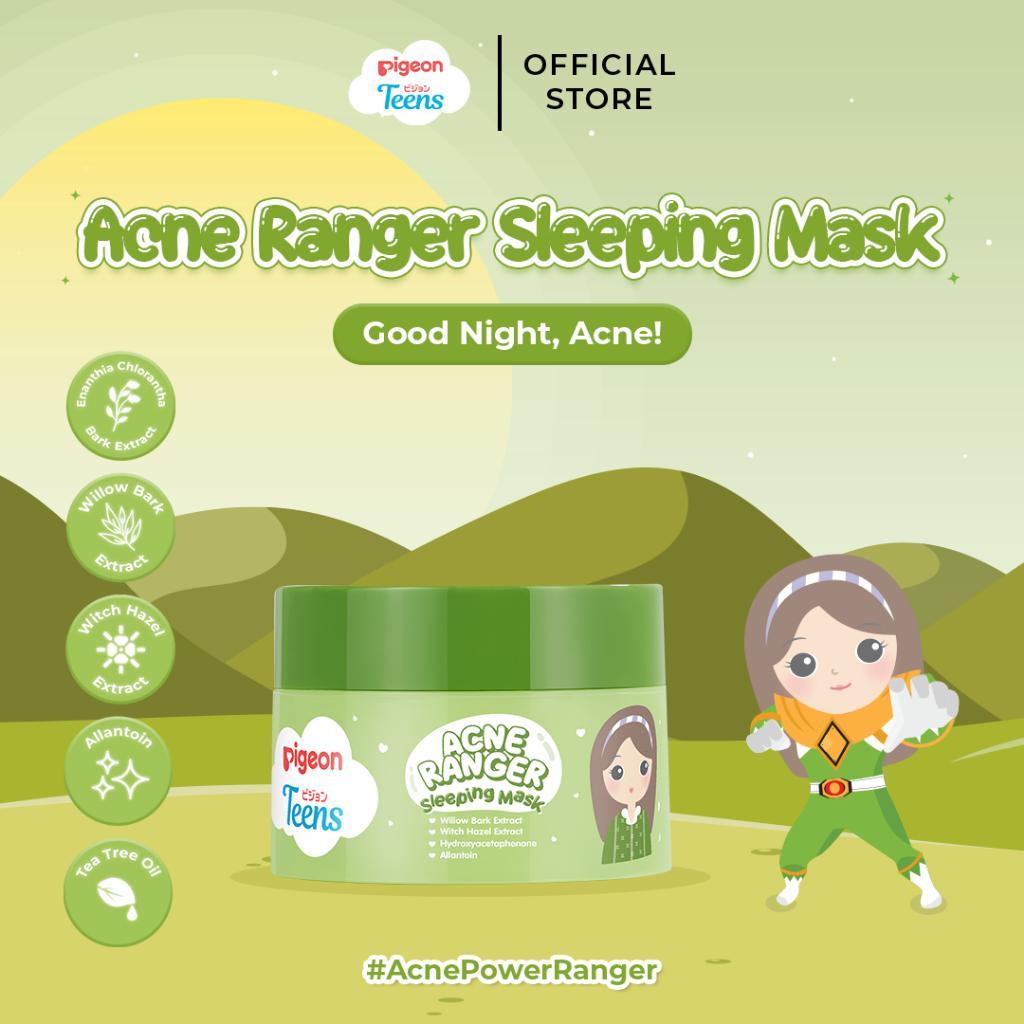 Pigeon Teens Acne Ranger Sleeping Mask | Sleeping Mask Remaja untuk Kulit Berjerawat | Menenangkan & Melembapkan Semalaman | Lightweight & Alcohol Free