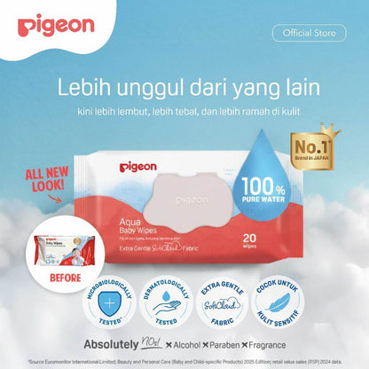 PIGEON Baby Wipes Pure Water | Tisu Basah Bayi | Pure Gentle Wipes | Wet Wipes | Food Grade