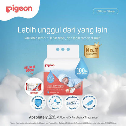 PIGEON Baby Wipes Pure Water | Tisu Basah Bayi | Pure Gentle Wipes | Wet Wipes | Food Grade