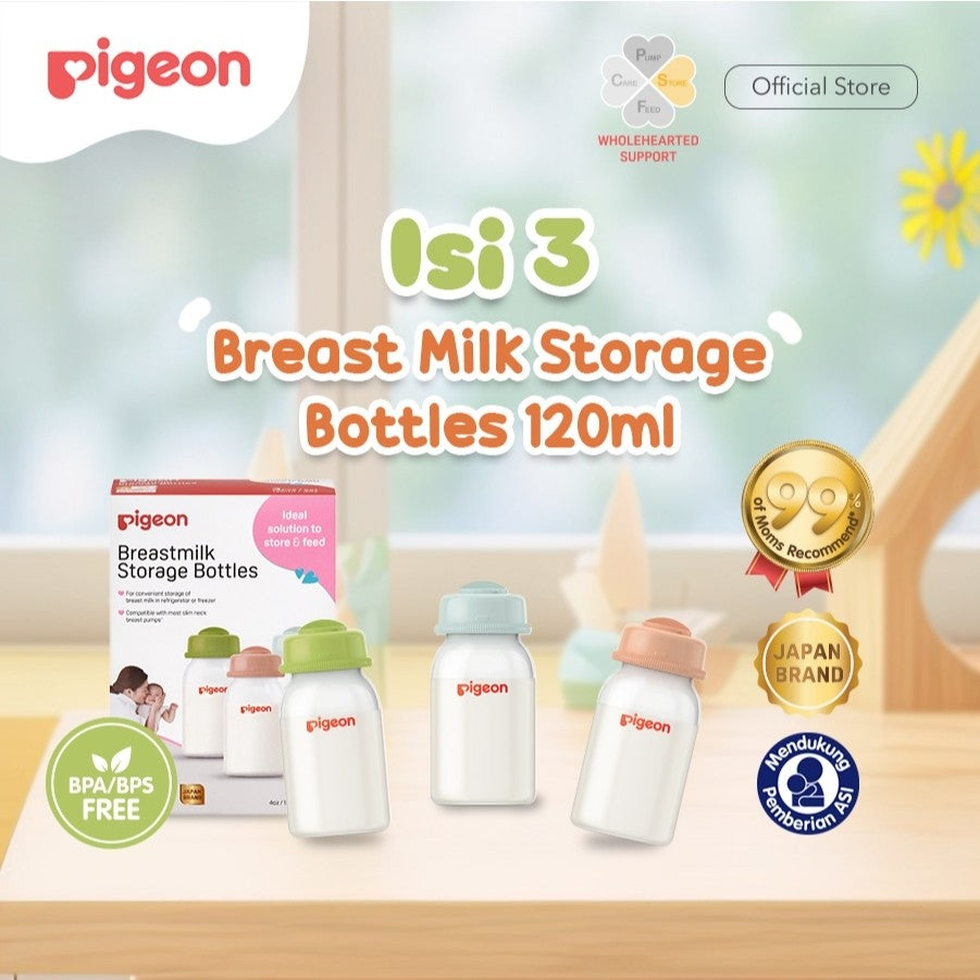 Pigeon Breastmilk Storage Bottle PP RP 50 ml 6pcs & 120 ml 3 pcs | Botol Asi