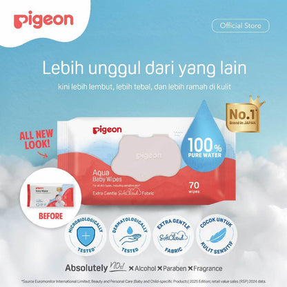 PIGEON Baby Wipes Pure Water | Tisu Basah Bayi | Pure Gentle Wipes | Wet Wipes | Food Grade