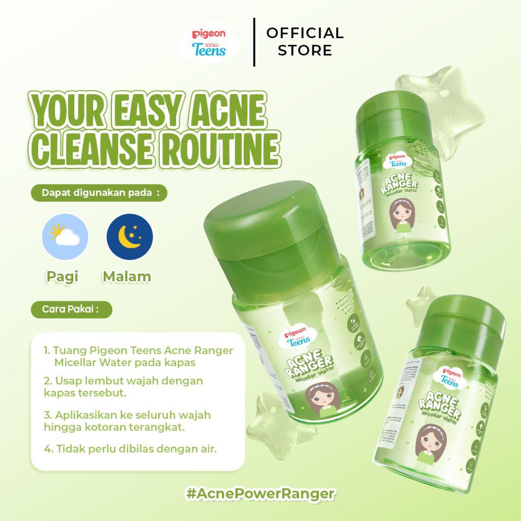 Pigeon Teens Acne Ranger Micellar Water | Micellar Water Remaja untuk Kulit Berjerawat | Membersihkan Makeup & Minyak Berlebih | Refreshing, Lightweight & Alcohol Free