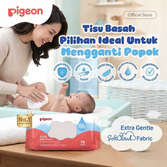PIGEON Baby Wipes Pure Water | Tisu Basah Bayi | Pure Gentle Wipes | Wet Wipes | Food Grade