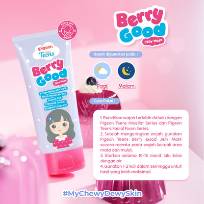 Pigeon Teens Berry Good Jelly Mask 60ml|Skincare Remaja|Melindungi Skin Barrier|Prebiotik & Socium PCA