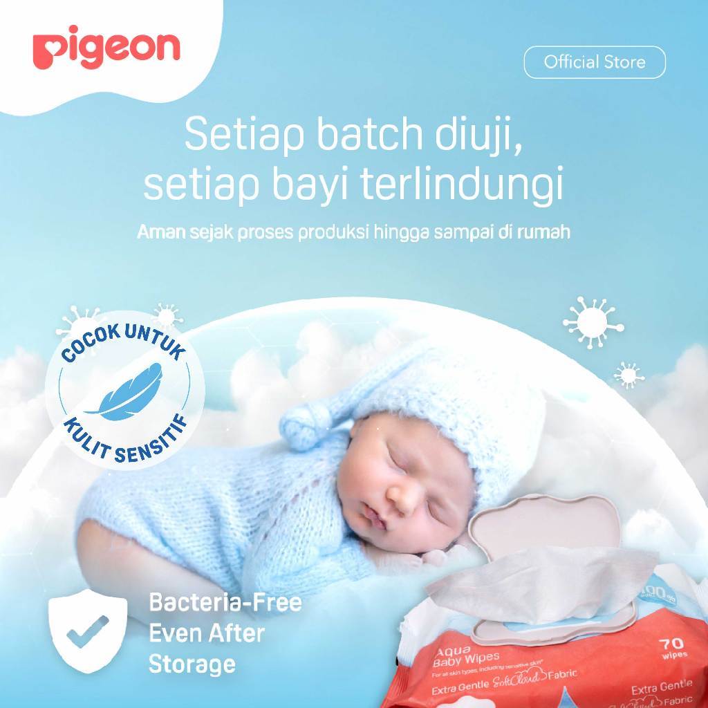 PIGEON Baby Wipes Pure Water | Tisu Basah Bayi | Pure Gentle Wipes | Wet Wipes | Food Grade
