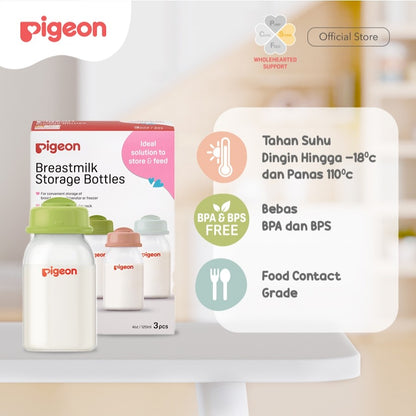 Pigeon Breastmilk Storage Bottle PP RP 50 ml 6pcs & 120 ml 3 pcs | Botol Asi