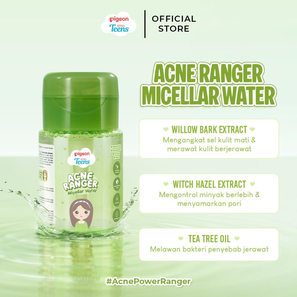 Pigeon Teens Acne Ranger Micellar Water | Micellar Water Remaja untuk Kulit Berjerawat | Membersihkan Makeup & Minyak Berlebih | Refreshing, Lightweight & Alcohol Free