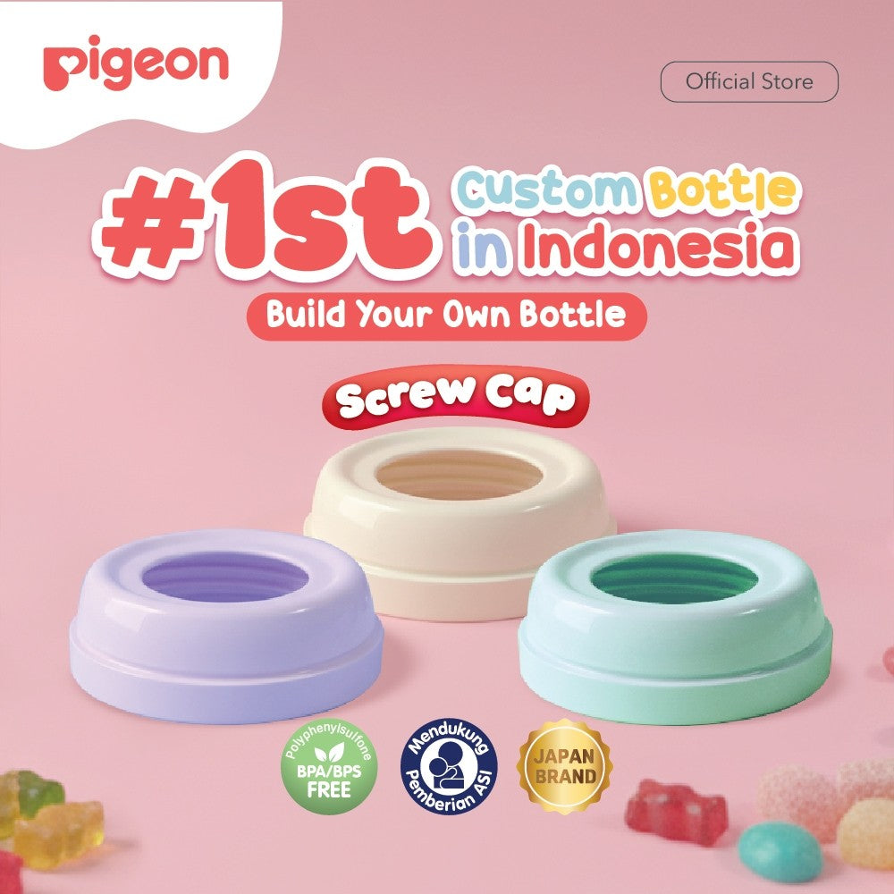 Pigeon BYOB SofTouch Cap - 1pcs Box | Original Asli | Pilih Cap | Pilih Warna | Botol Susu Bayi & Anak | Botol Susu Newborn | Bahan Biomass PP - BPP | Tahan Suhu 120 C | Sparepart Botol