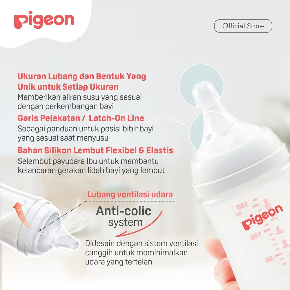 PIGEON Botol BPP Wide Neck (Set isi 2) with SofTouch Nipple | Botol Susu Bayi | Botol Susu Newborn | Medical Grade | Tahan Suhu 110 C | Anti Kolik | BPA BPS FREE | Dot Seperti Payudara Ibu | Nipple Dot Lembut & Elastis | Nipple Anti Bingput