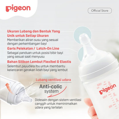PIGEON Botol BPP Wide Neck (Set isi 2) with SofTouch Nipple | Botol Susu Bayi | Botol Susu Newborn | Medical Grade | Tahan Suhu 110 C | Anti Kolik | BPA BPS FREE | Dot Seperti Payudara Ibu | Nipple Dot Lembut & Elastis | Nipple Anti Bingput