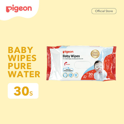 PIGEON Baby Wipes Pure Water - 30 Sheets | Tisu Basah Bayi