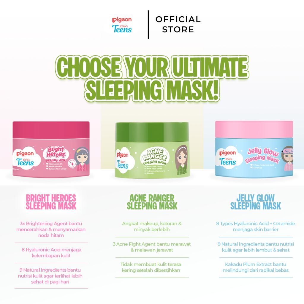 Pigeon Teens Acne Ranger Sleeping Mask | Sleeping Mask Remaja untuk Kulit Berjerawat | Menenangkan & Melembapkan Semalaman | Lightweight & Alcohol Free